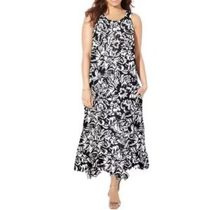 NEW CATHERINES Women's Plus Size Halter Maxi Dress 4X